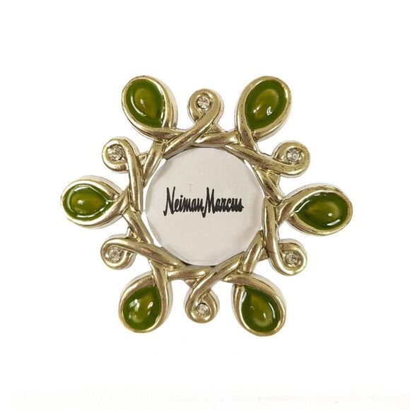 JAY STRONGWATER Neiman Marcus Mini Green Enamel Jeweled Crystal Ornament Frame - Picture 2 of 6